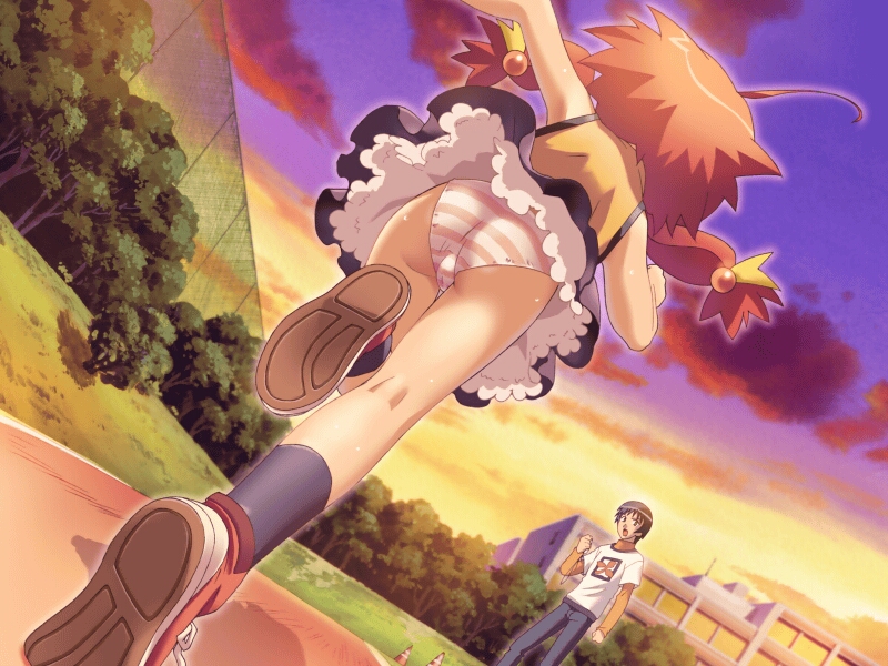 chop (chakku! tsuiteru!!), chakku! tsuiteru!!, ass, loli, panties, red hair, underwear, upskirt