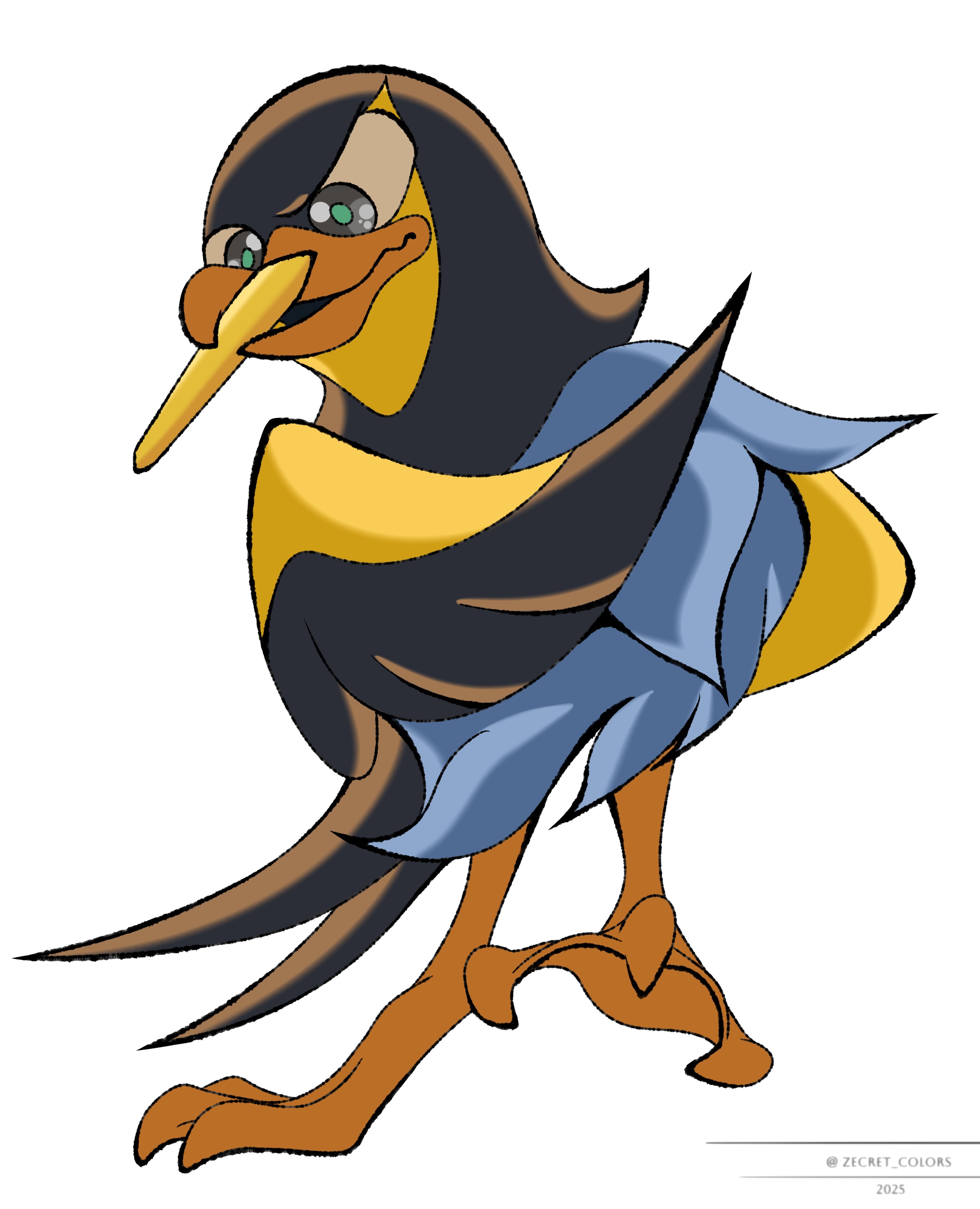 wattrel, nintendo, pokemon, absurdres, highres, artist name, beak, bird, food in mouth, no humans, pokemon (creature), simple background, solo, white background, zecret-colors-comms-open