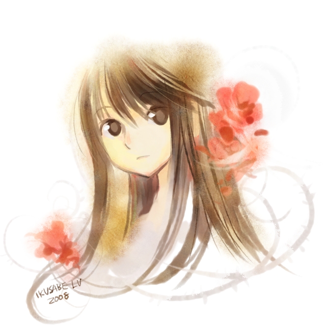 ikusabe lu, original, brown eyes, brown hair, long hair, portrait, solo, upper body