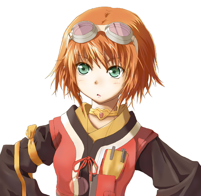 supisupi, rita mordio, tales of (series), tales of vesperia, 00s, 1girl, bob cut, brown hair, female focus, goggles, green eyes, short hair, solo