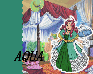 aqua (puchi carat), puchi carat, taito, lowres, 1girl, closed eyes, dress, parasol, umbrella