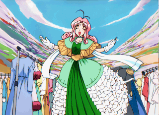aqua (puchi carat), puchi carat, taito, lowres, 1girl, closed eyes, dress, pink hair