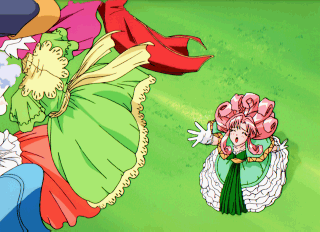 aqua (puchi carat), puchi carat, taito, lowres, 1girl, dress, gloves, pink hair