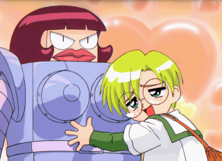 lumini rald, puchi carat, taito, lowres, tagme, 1boy, glasses, robot