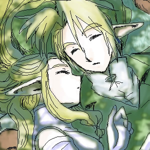 link, princess zelda, nintendo, the legend of zelda, lowres, 1boy, 1girl, blonde hair, couple, gloves, hetero, long hair, oekaki, pointy ears, sleeping