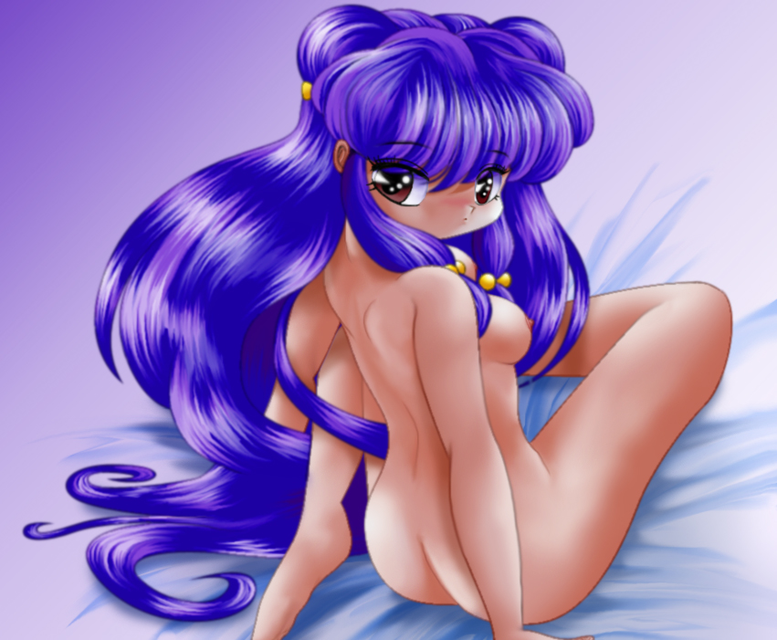 shampoo (ranma 1/2), ranma 1/2, ass, nude, purple hair