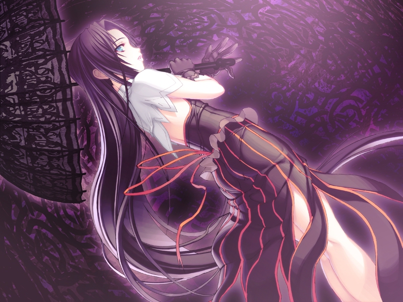 tagme, long hair, skirt, umbrella