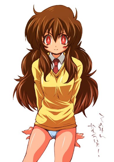 fume (artist), kujou sonomi, code-e, bad id, bad pixiv id, 00s, no pants, panties, solo, underwear