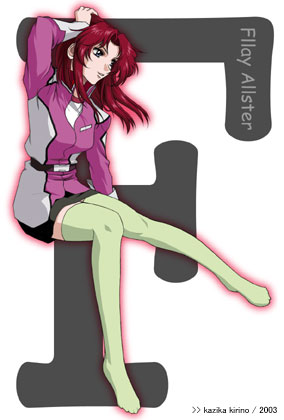 flay allster, gundam, gundam seed, lowres, 00s, green thighhighs, military, military uniform, ponytail, red hair, smile, solo, thighhighs