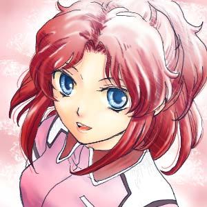 flay allster, gundam, gundam seed, lowres, 00s, blue eyes, military, military uniform, red hair, solo