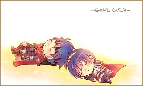 ike (fire emblem), marth (fire emblem), fire emblem, fire emblem: mystery of the emblem, fire emblem: path of radiance, nintendo, super smash bros., lowres, 2boys, blue hair, cape, chibi, closed eyes, gloves, hairband, headband, male focus, multiple boys, short hair, sleeping, tiara