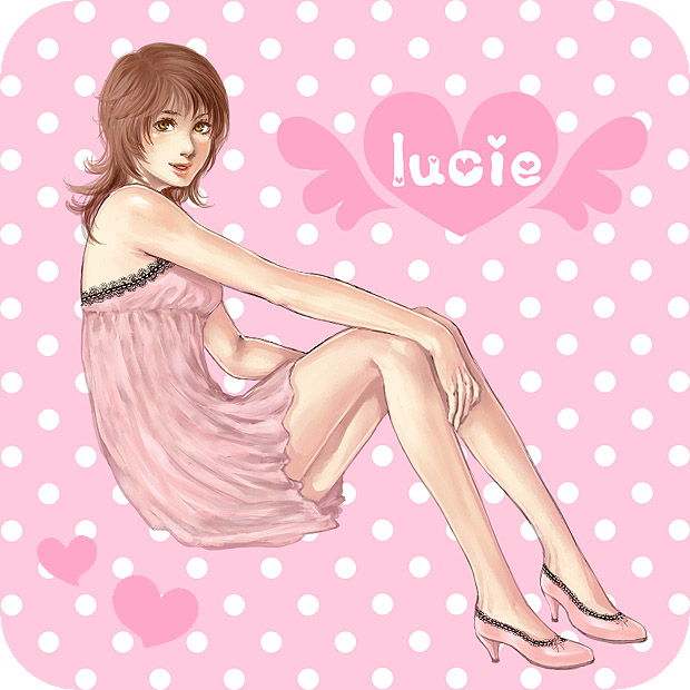 ayako usagi, lucy steel, jojo no kimyou na bouken, steel ball run, 1girl, bare legs, brown hair, dress, female focus, high heels, pink dress, pink skirt, shoes, skirt, solo, yellow eyes