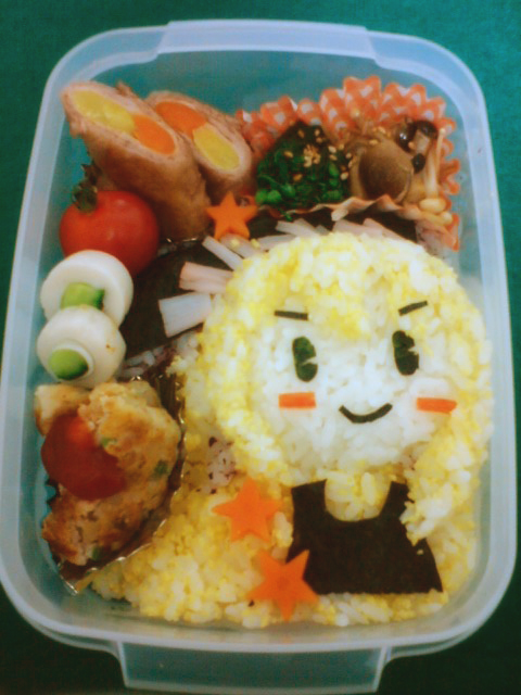 kirisame marisa, touhou, non-web source, photo (medium), unconventional media, bento, female focus, food, food art, food focus