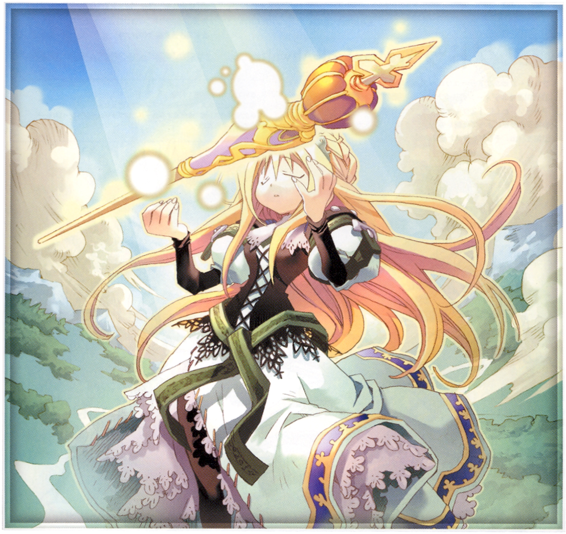 kiyuzuki satoko, yggdra yuril artwaltz, yggdra union, official art, 1girl, armor, armored dress, blonde hair, dress