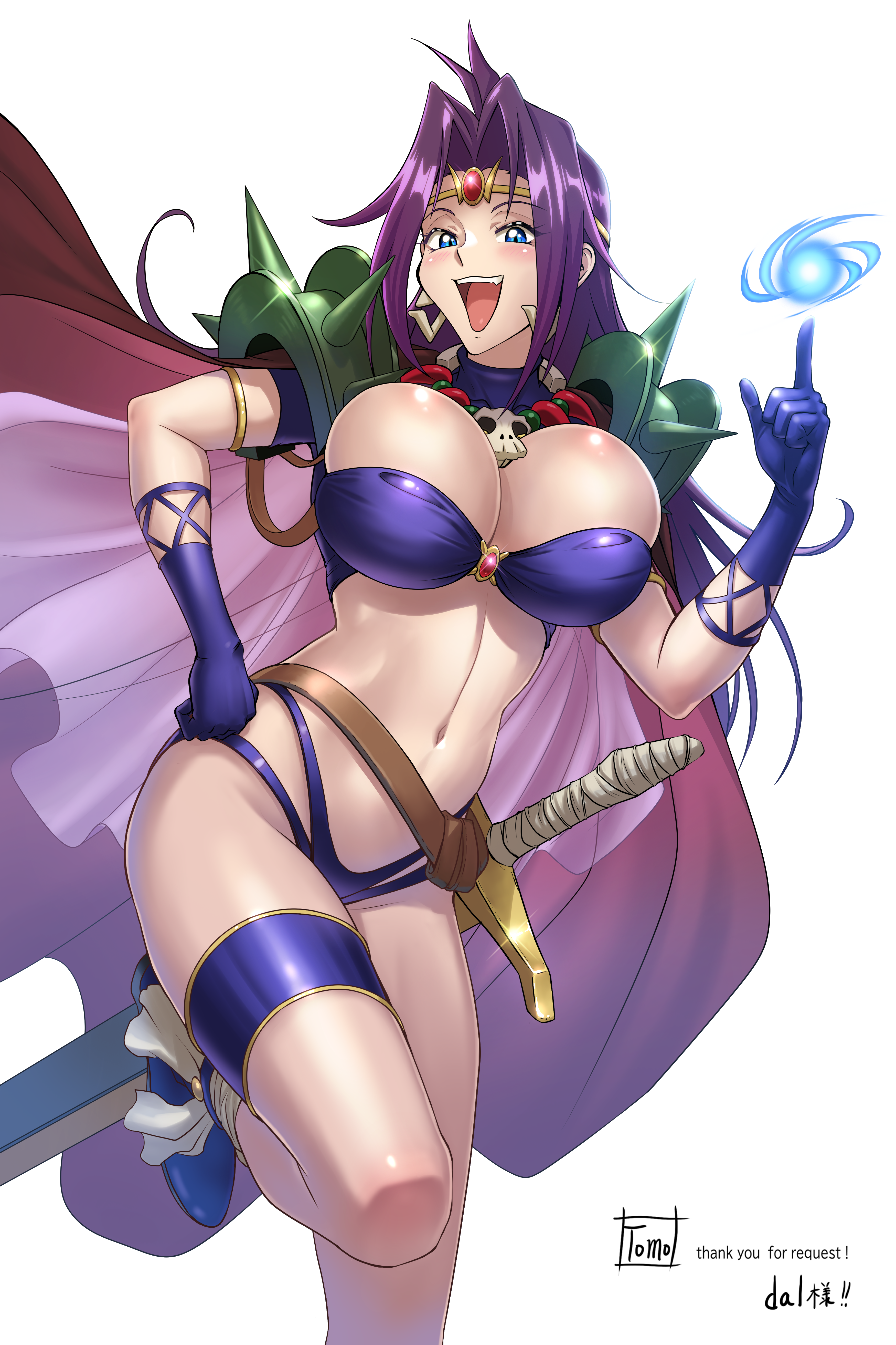 tomo eokaiteru, naga the serpent, slayers, 1girl, breasts, large breasts, long hair