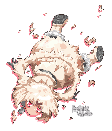 oso (toolate), amanita volvata, original, oso-teki kinoko gijinka zukan, lowres, 1girl, belt, blush, boots, brown hair, female focus, full body, gloves, mushroom, personification, pink eyes, pixel art, scarf, short hair, skirt, solo, transparent background