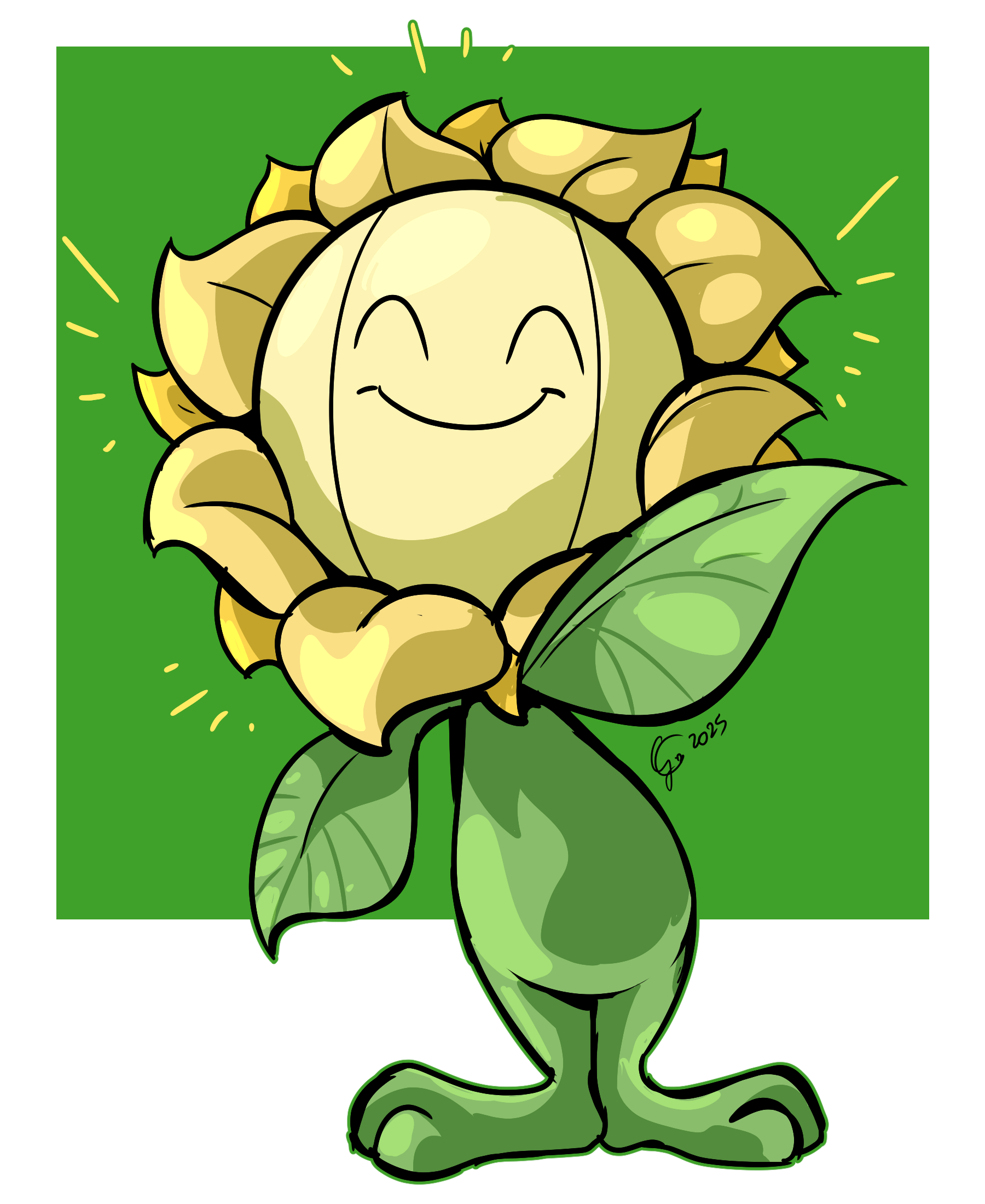 destinywebgio, sunflora, nintendo, pokemon, highres, closed eyes, gen 2 pokemon, no humans, pokemon (creature), signature, smile, solo