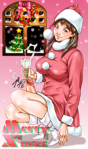 dusty heaven, lowres, 1futa, boots, breasts, christmas, christmas tree, christmas wreath, cum, cum in container, cum in cup, cup, dress, drink, drinking glass, ejaculation, erection, full body, fur-trimmed dress, fur trim, futanari, gradient background, holding, holding cup, indoors, looking at viewer, medium breasts, merry christmas, mrchamon, penis, pink background, resize, sant hat, santa costume, short dress, simple background, snowflakes, solo, squatting, uncensored, white boots, window, wine glass, wreath