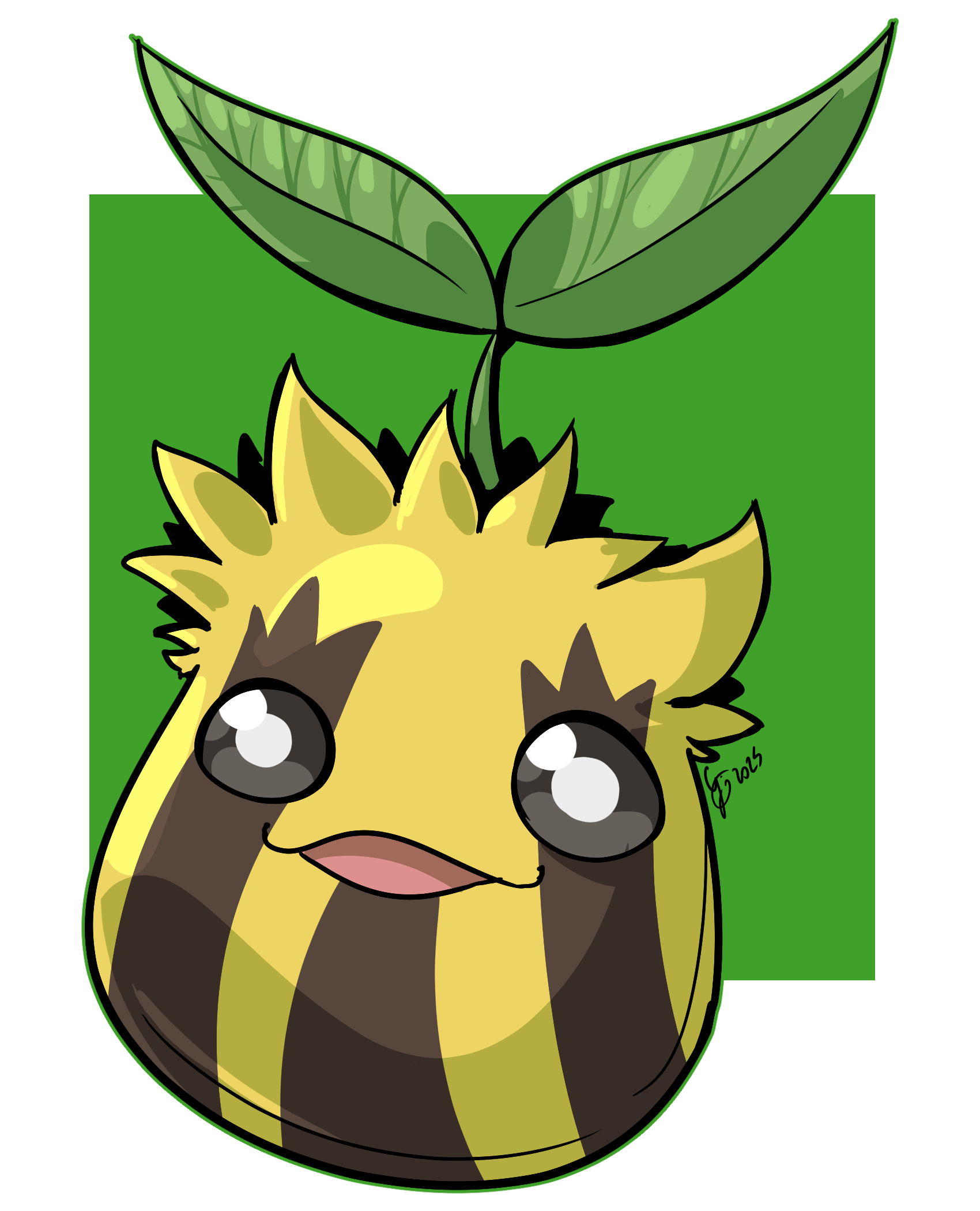 destinywebgio, sunkern, nintendo, pokemon, highres, gen 2 pokemon, looking at viewer, no humans, open mouth, pokemon (creature), solo