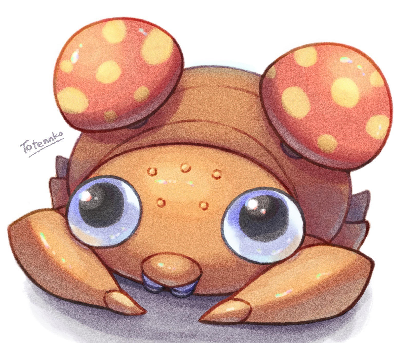 totennko, paras, nintendo, pokemon, highres, artist name, gen 1 pokemon, looking at viewer, no humans, pokemon (creature), signature, simple background, solo, white background