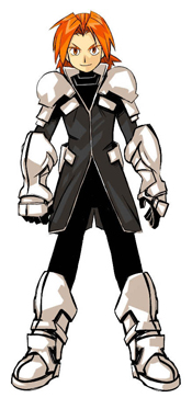 spectrobes (series), lowres, 1boy, boots, genesect1999, gloves, orange eyes, orange hair, rallen, short hair, solo, solo focus, standing, white gloves