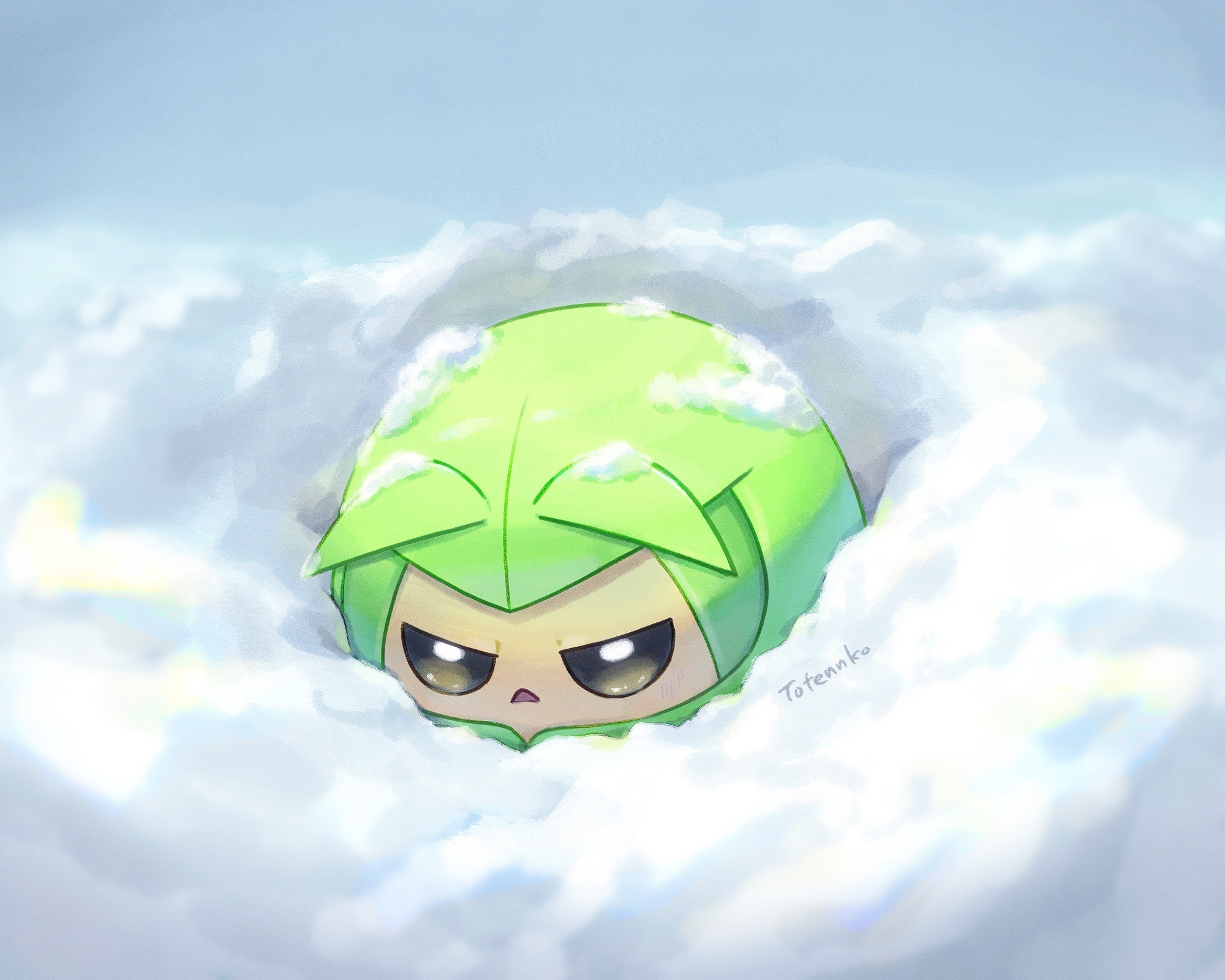 totennko, swadloon, nintendo, pokemon, commentary, english commentary, highres, gen 5 pokemon, looking at viewer, no humans, open mouth, outdoors, pokemon (creature), signature, snow, solo