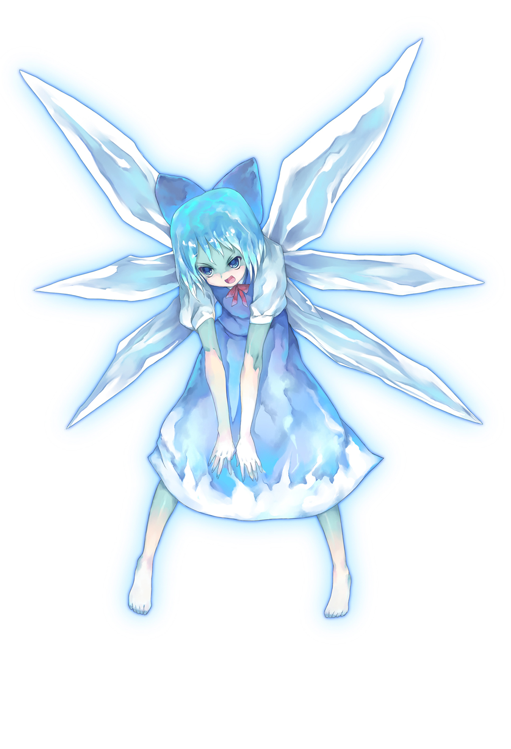 monk (syugyousou), cirno, embodiment of scarlet devil, touhou, highres, 1girl, female focus, panties, solo, underwear