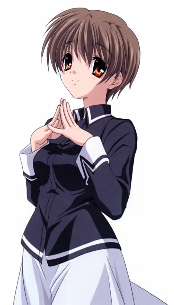 ibuki kouko, clannad, tagme, 00s, brown hair, short hair, solo, teacher