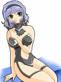 aqua centolm, banpresto, super robot wars, super robot wars mx, silver hair, lowres, 1girl, arm between breasts, between breasts, blunt bangs, breasts, female focus, green eyes, hairband, leotard, midriff, navel, qvga, revealing clothes, short hair, simple background, sitting, solo, stomach, thigh strap, white background