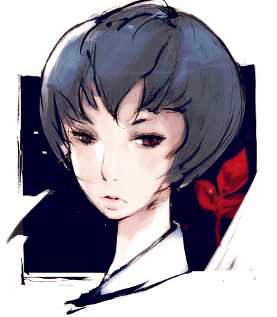 evil-ss, ayanami rei, neon genesis evangelion, lowres, 1girl, blue hair, female focus, leaf, looking to the side, pale skin, red eyes, short hair, solo