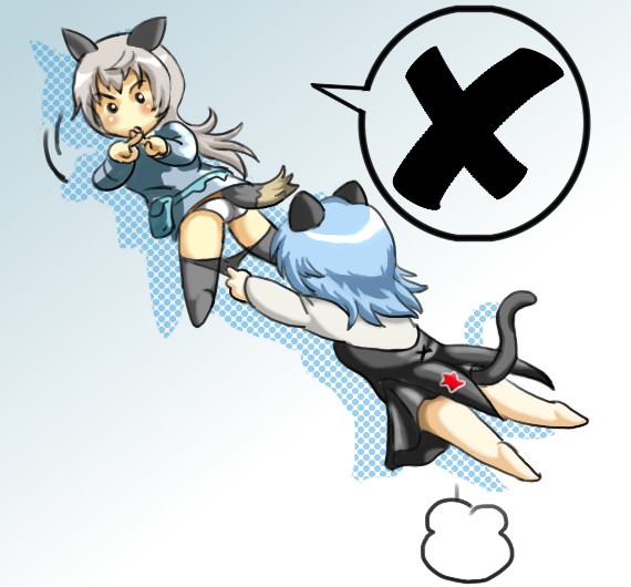 eila ilmatar juutilainen, sanya v. litvyak, strike witches, world witches series, 00s, 2girls, chibi, clothes pull, multiple girls, muri da na, o x, pantyhose, pantyhose pull