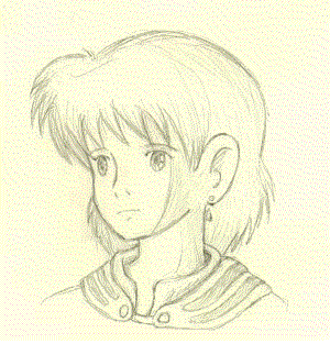 nausicaa, kaze no tani no nausicaa, studio ghibli, 1980s (style), animated, animated gif, lowres, oldschool, portrait, retro artstyle, solo