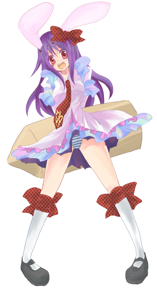 ichigon, ichigon (chigoso), reisen udongein inaba, touhou, 1girl, animal ears, bullet, female focus, long hair, panties, purple hair, rabbit ears, skirt, solo, underwear