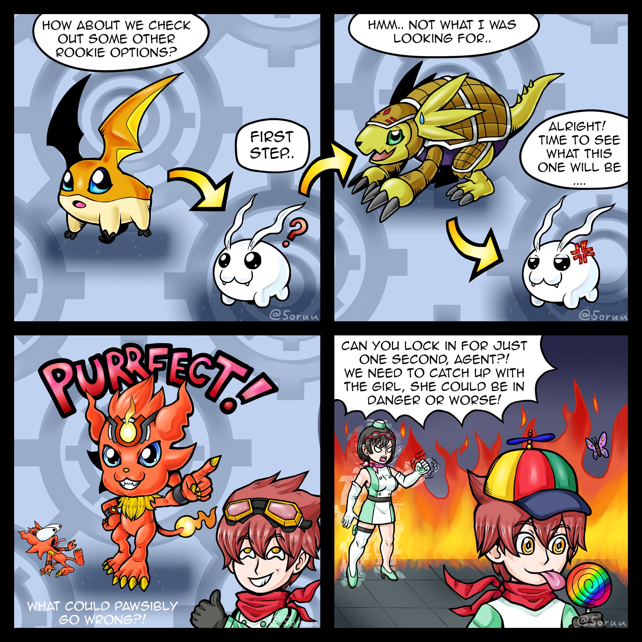 armadimon, coronamon, patamon, tokomon, yuuki dan, yuuki kanan, digimon, digimon story: time stranger, tagme