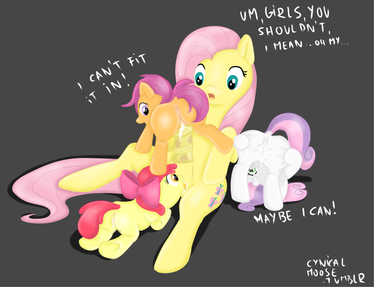 Rule34 – If it exists, there is porn of it / cynicalmoose, apple bloom (mlp), cutie mark crusaders, fluttershy (mlp), scootaloo (mlp), sweetie belle (mlp) / 124578