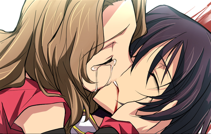 eeeeee, lelouch vi britannia, nunnally vi britannia, code geass, bad id, bad pixiv id, spoilers, 00s, 1boy, 1girl, blood, brother and sister, hetero, incest, kiss, siblings, tears