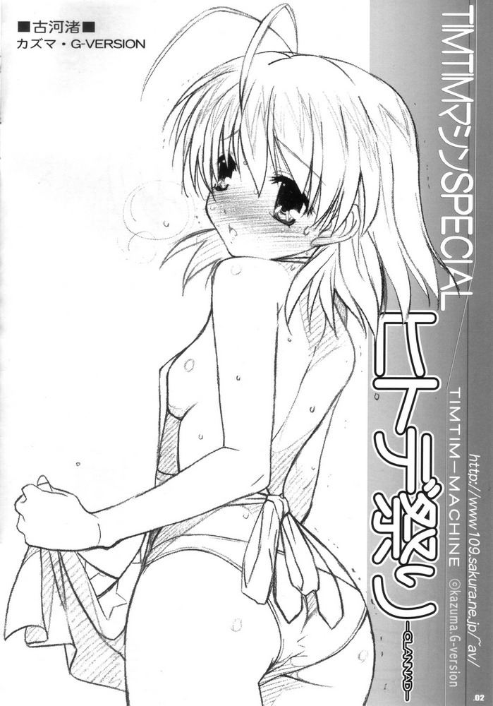 tim tim machine, furukawa nagisa, clannad, 00s, 1girl, antenna hair, apron, blush, breasts, female focus, greyscale, key, monochrome, naked apron, nearly naked apron, no bra, panties, sideboob, small breasts, solo, underwear