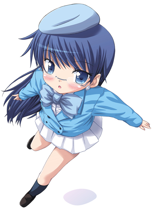 fukumimi, nogami aoi, zettai karen children, 00s, 1girl, beret, blush, bow, bowtie, female focus, glasses, hat, solo