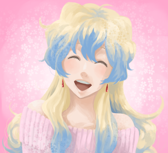 mosako, nia teppelin, tengen toppa gurren lagann, bad id, bad pixiv id, 00s, earrings, happy, jewelry, multicolored hair, smile, solo