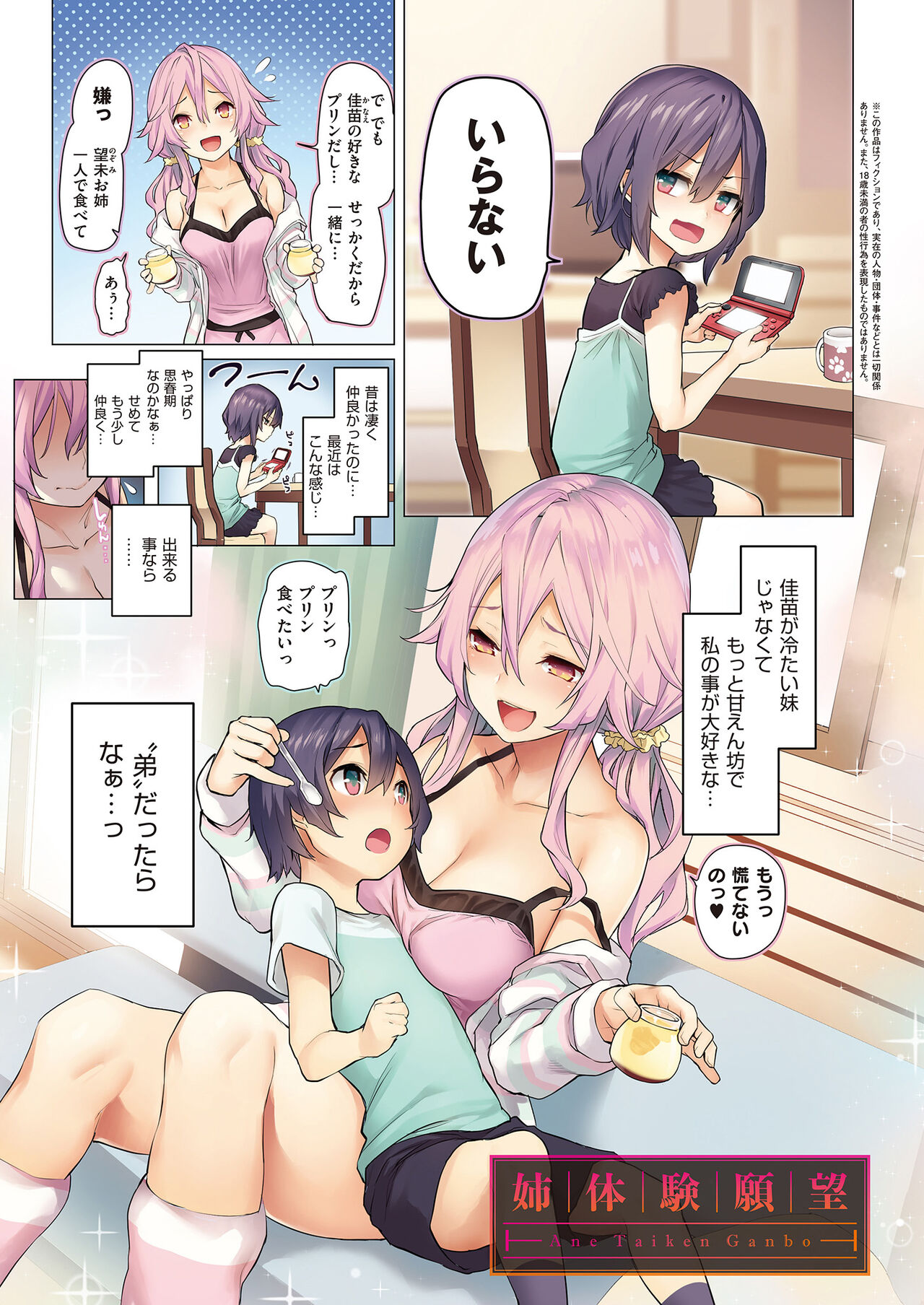 michiking, highres, 2girls, age difference, breasts, handheld game console, multiple girls, nintendo ds, pink hair