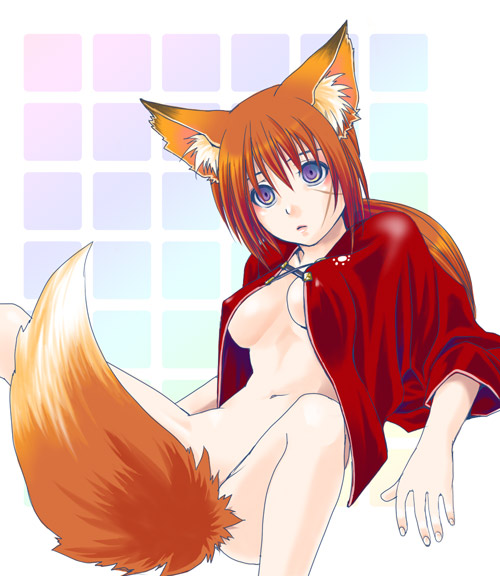 itacurry, nameko, himura kenshin, rurouni kenshin, bad id, bad pixiv id, gender request, 1girl, animal ears, bottomless, female focus, fox ears, fox tail, genderswap, solo, tail