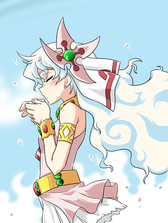 miyakodori takayuki, nia teppelin, tengen toppa gurren lagann, 00s, dress, long hair, multicolored hair, solo