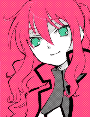 plum (arch), feldt grace, gundam, gundam 00, lowres, 00s, green eyes, pink hair, smile, solo