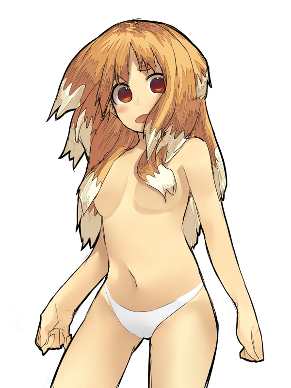 hama (22ji kara 24ji), original, tagme, animal ears, fox ears, panties, topless female, underwear