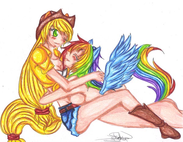Rule34 – If it exists, there is porn of it / applejack (mlp), rainbow dash (mlp) / 128890