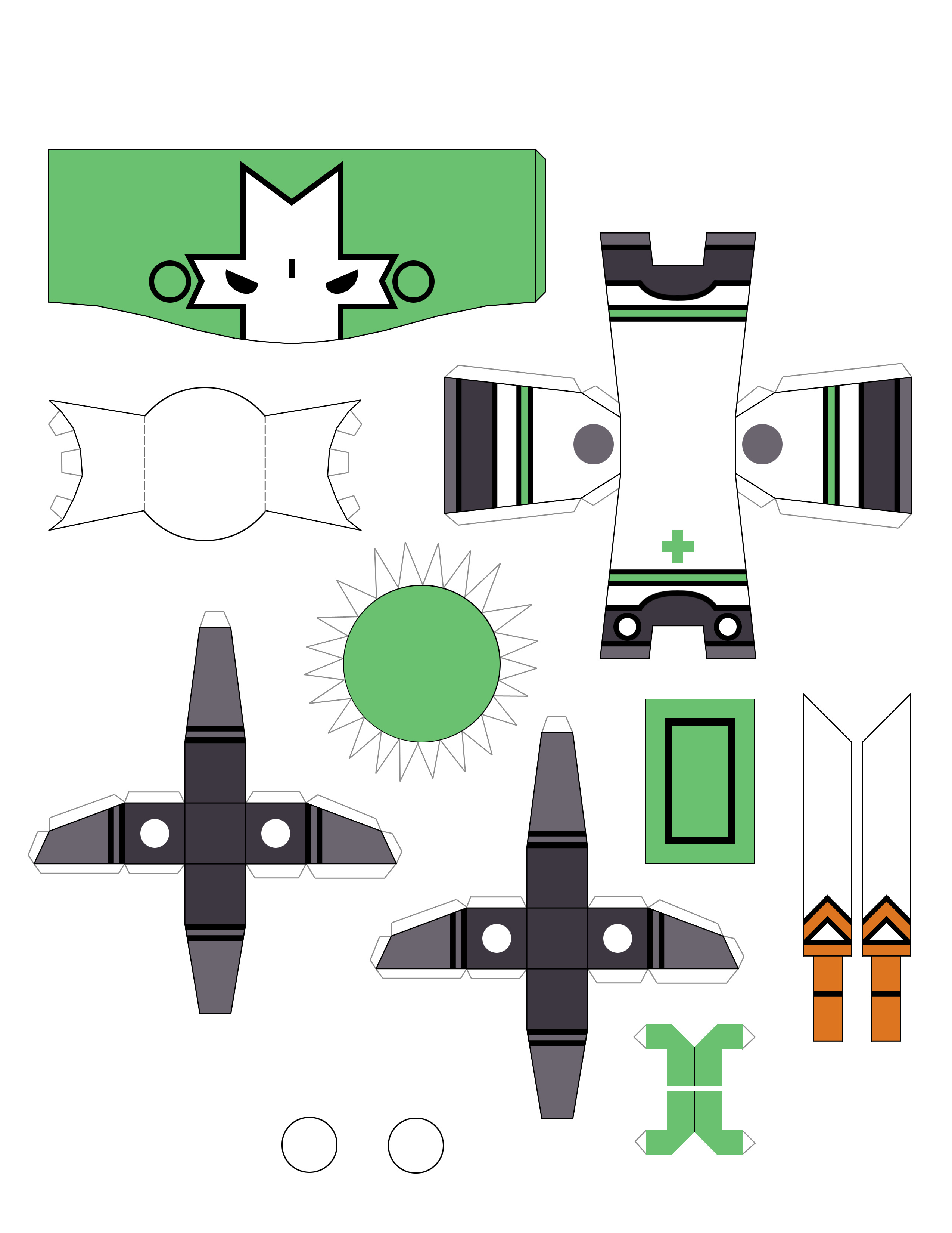 bad tag, absurdres, highres, castle crasher, no humans, papercraft, xbox live arcade
