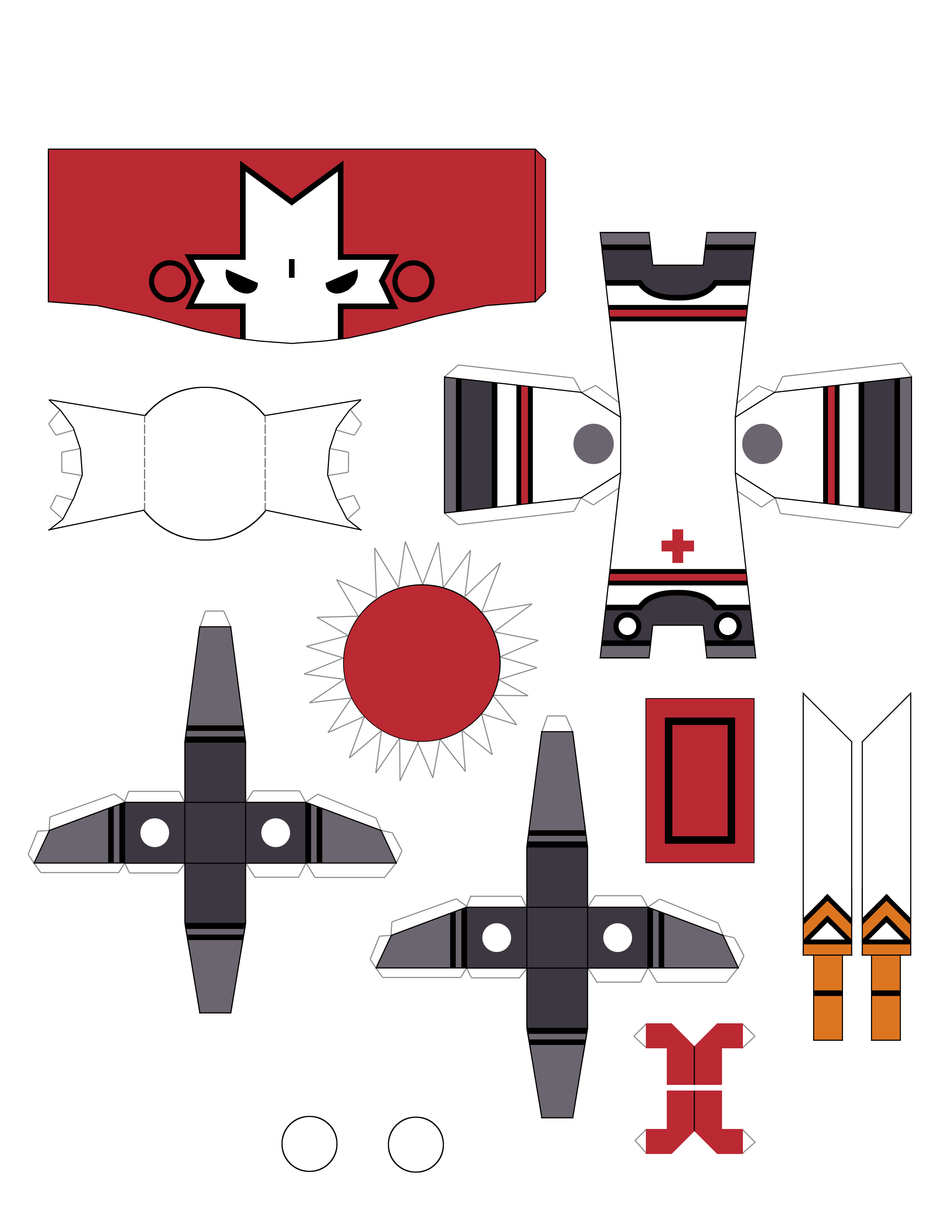 bad tag, absurdres, highres, castle crasher, no humans, papercraft, xbox live arcade