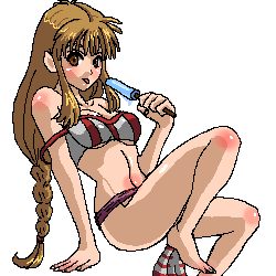 ike ko, lieza (arc the lad), arc the lad, arc the lad ii, lowres, 1girl, female focus, oekaki, pixel art, solo