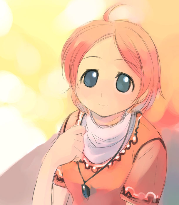 ikeda jun (mizutamari), original, 1girl, female focus, jewelry, pendant, pink hair, pov, solo