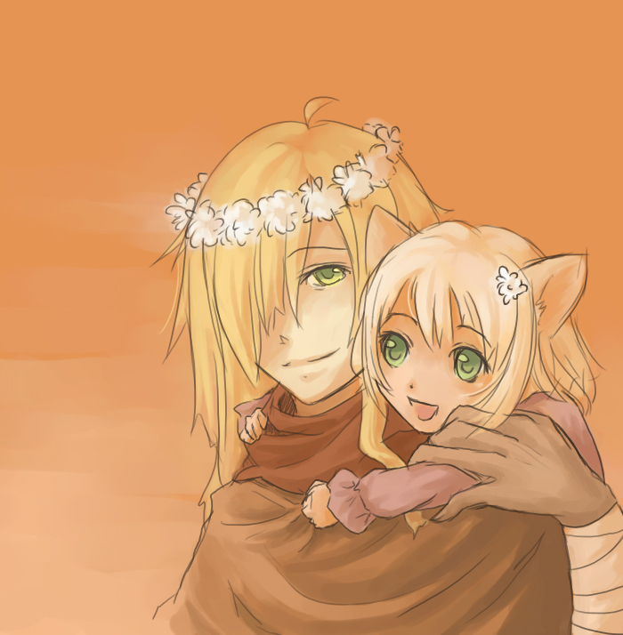 memusu, viral (ttgl), tengen toppa gurren lagann, 00s, animal ears, cat ears, cling, head wreath, wreath
